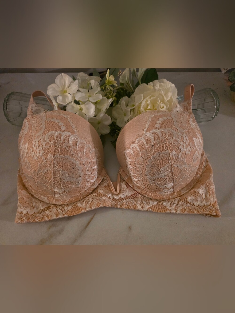 La SENZA Lace Plunge Bra - Nude Blush ( BEYOND SEXY LINE )
